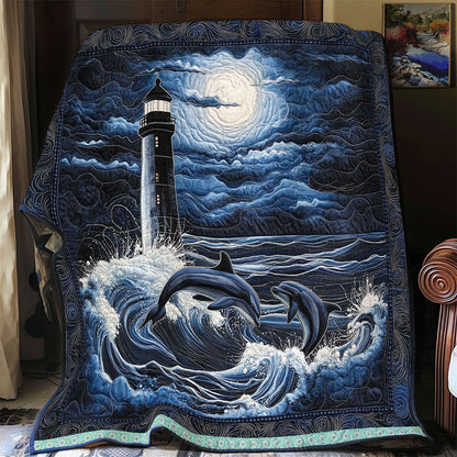 Dolphin Lighthouse Night WT0703105CL Quilt Blanket