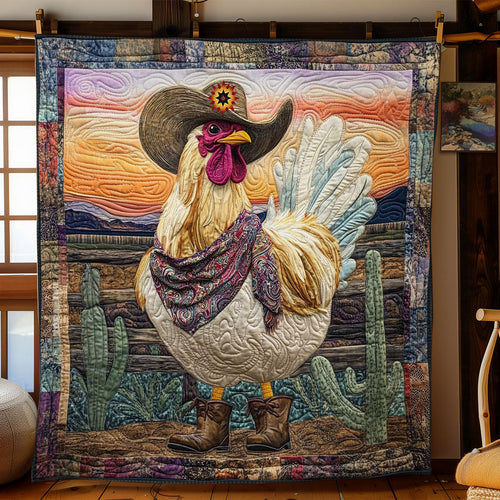 Cowboy Chicken Charm WN1812018CL Quilt Blanket