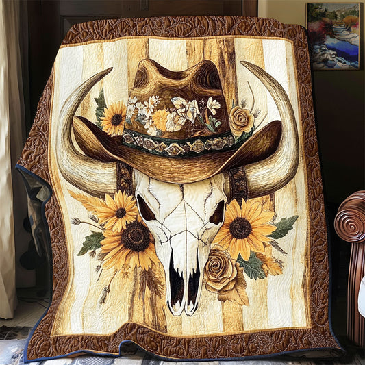Bull Skull Cowboy WX0602001CL Quilt Blanket