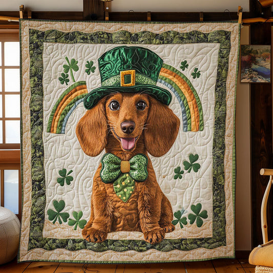 Leprechaun Dachshund WN2712014CL Quilt Blanket