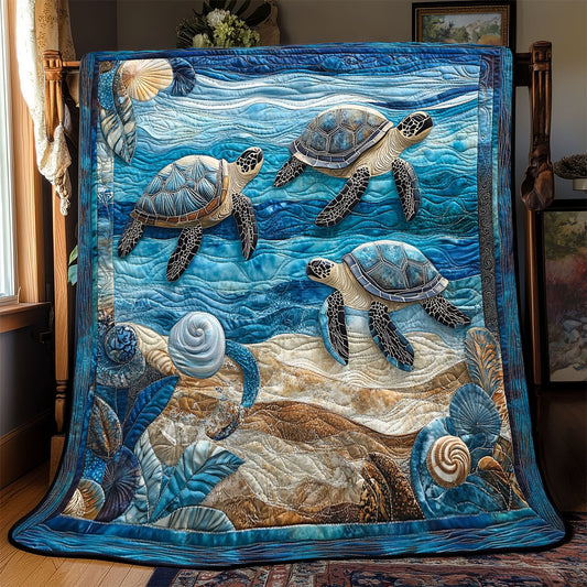 Serene Turtle WX0302059CL Quilt Blanket