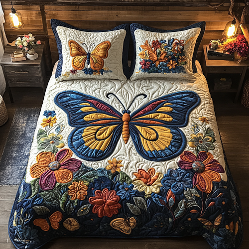 Butterfly Garden XR1402001CL Quilted Bedding Set