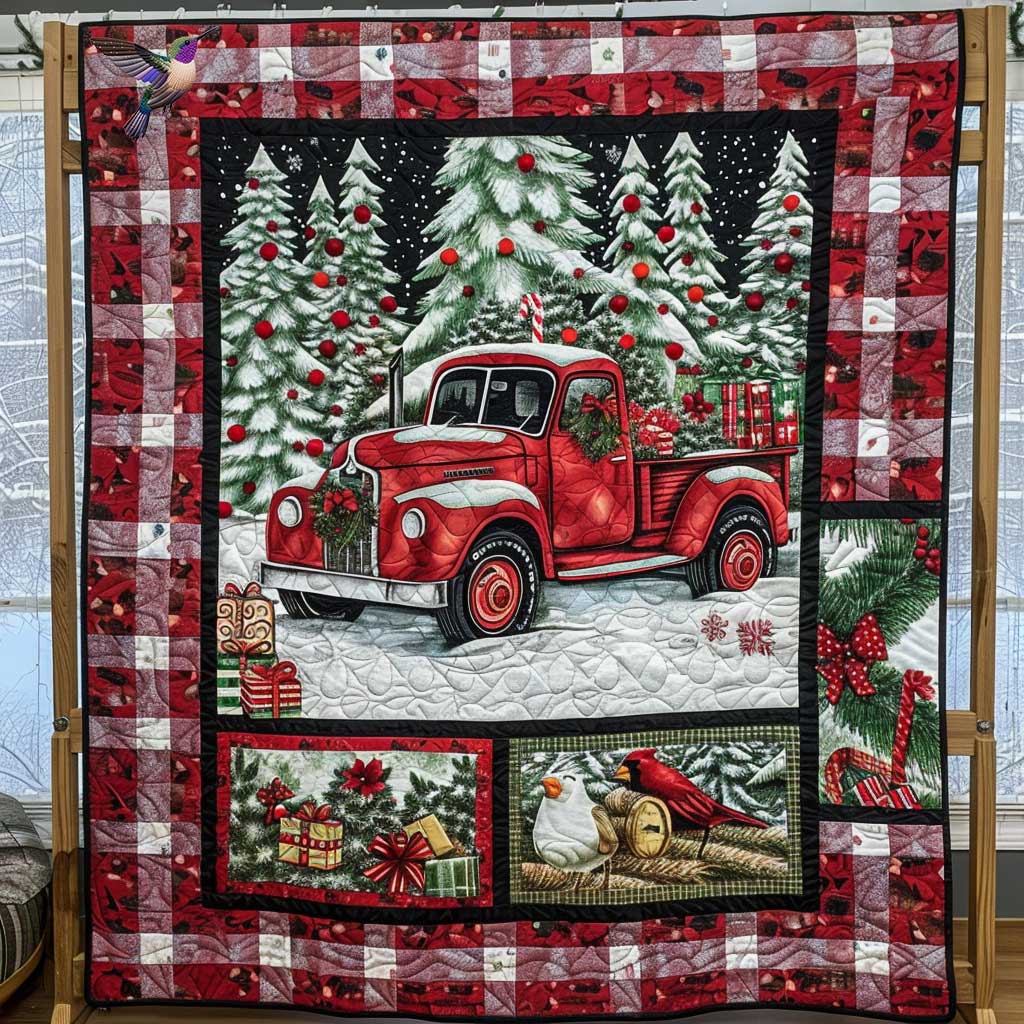 Red Truck Christmas WN1410034CL Quilt Blanket