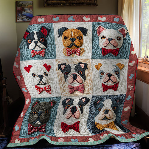 Cozy Bulldog  WX2112008CL Quilt Blanket