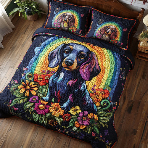 Dachshund Flower WT0703073CL Quilted Bedding Set