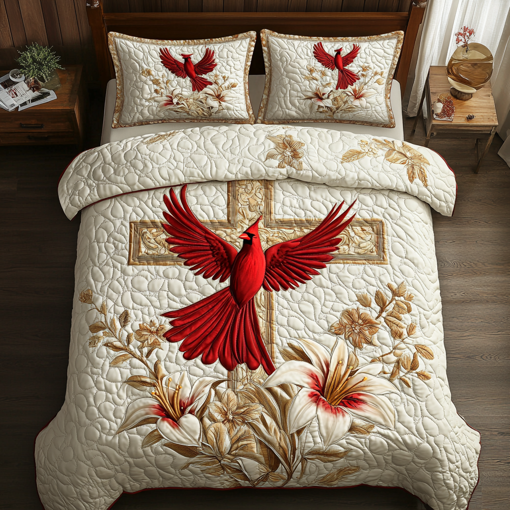 God Cardinal XR2202003CL Quilted Bedding Set