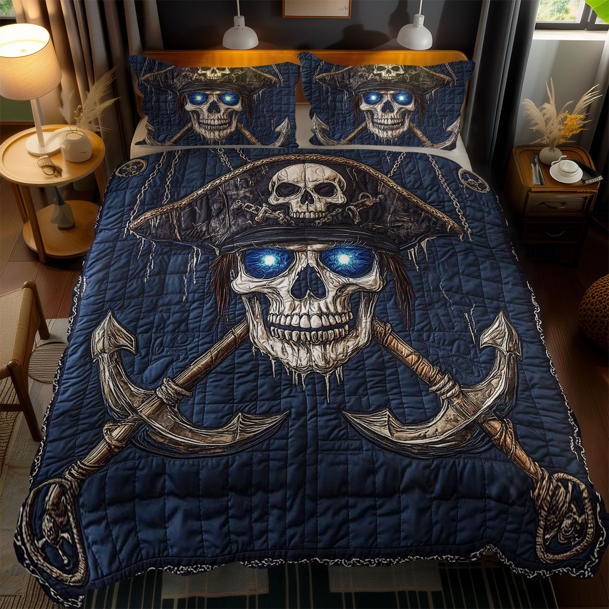Blue Abyss Skull WN2301053CL Duvet Cover Set
