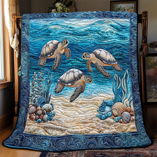 Serene Turtle WX0302061CL Quilt Blanket