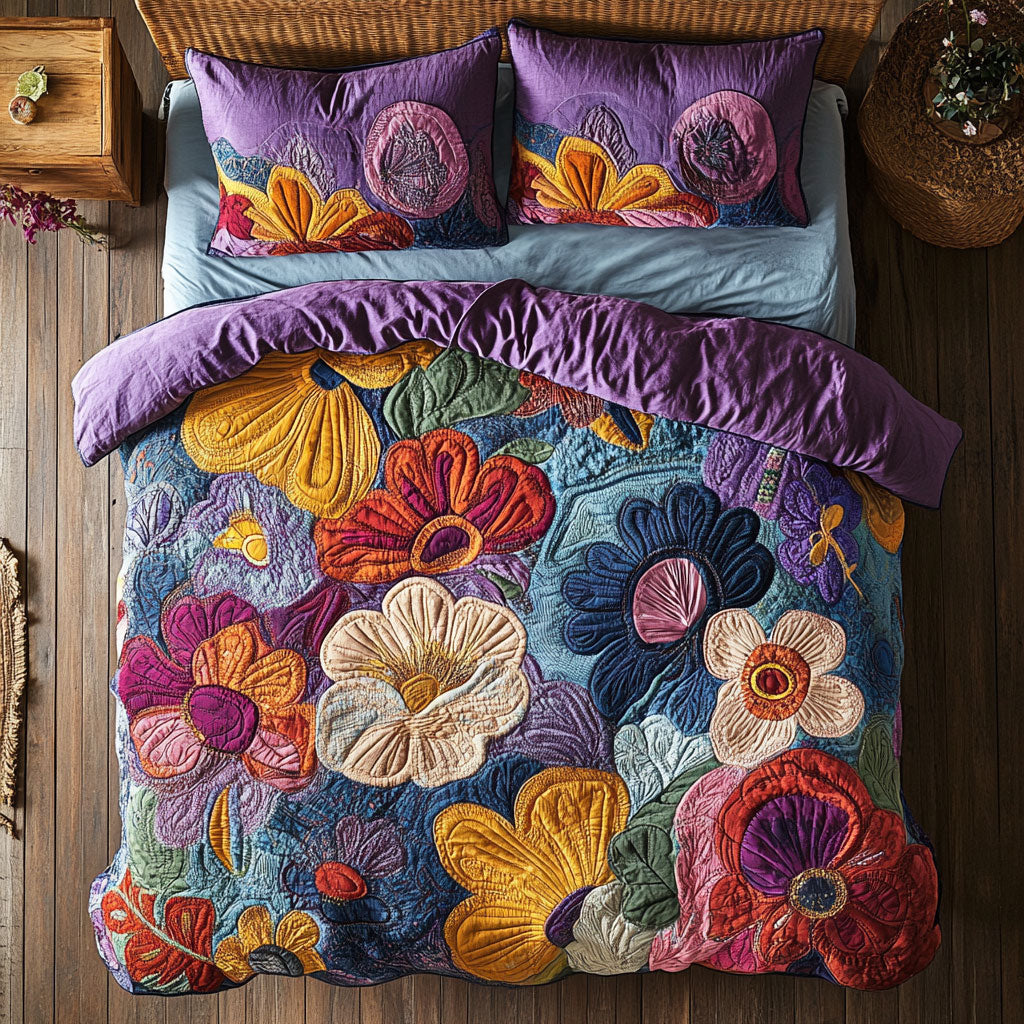 Flowers WX2702035CL Quilted Bedding Set