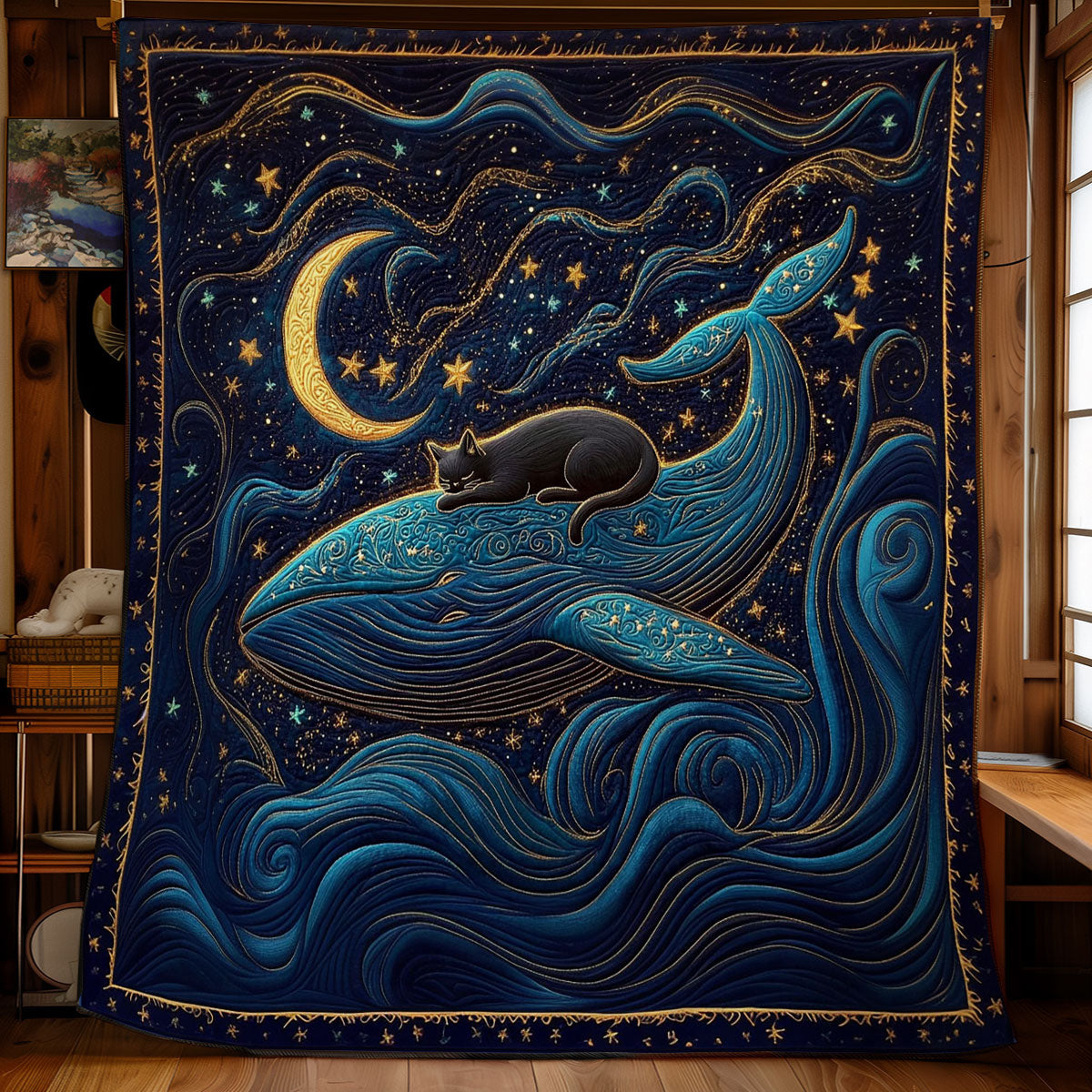 Whale And Cat WY0901065CL Quilt Blanket