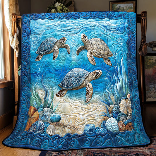 Serene Turtle WX0302057CL Quilt Blanket