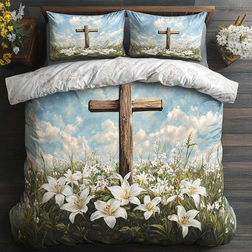 Christianity Graceful Cross WN0603009CL Quilted Bedding Set