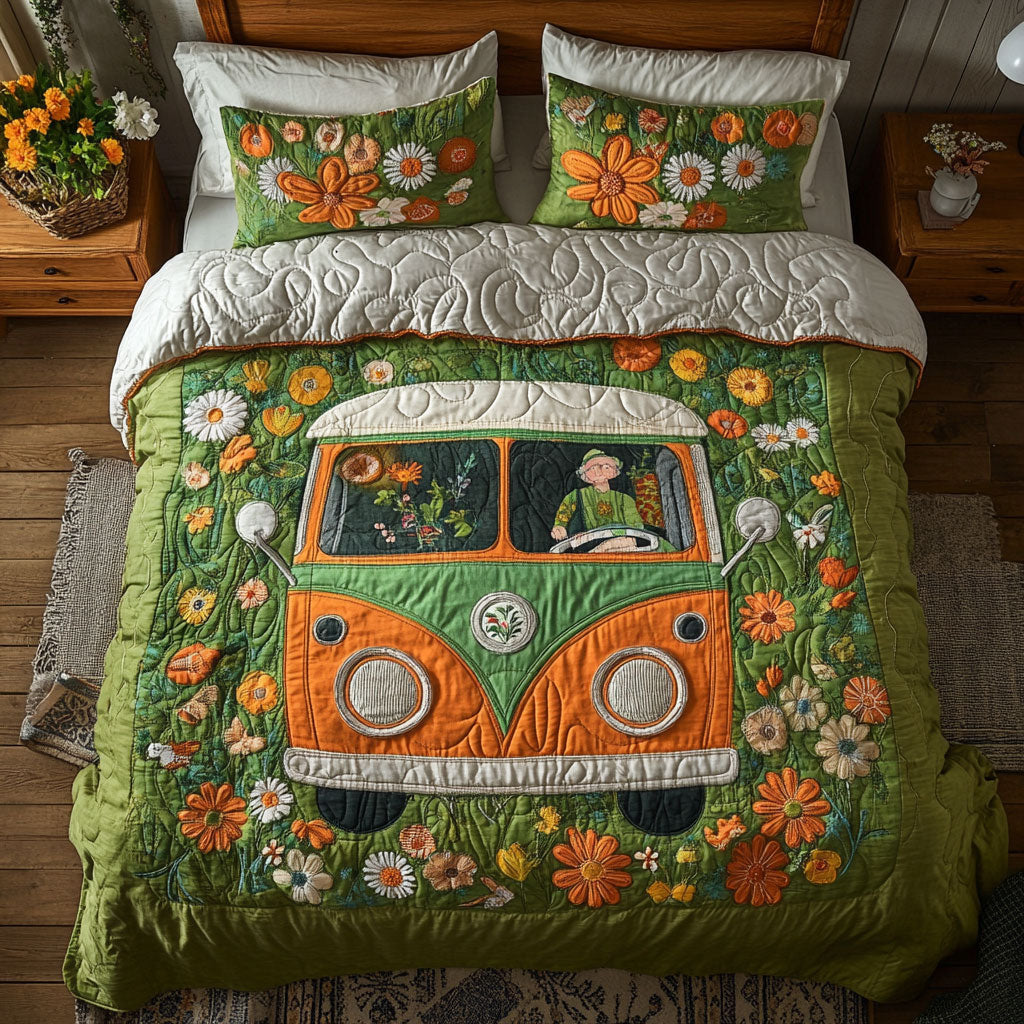 Van In Flower WY1202060CL Quilted Bedding Set