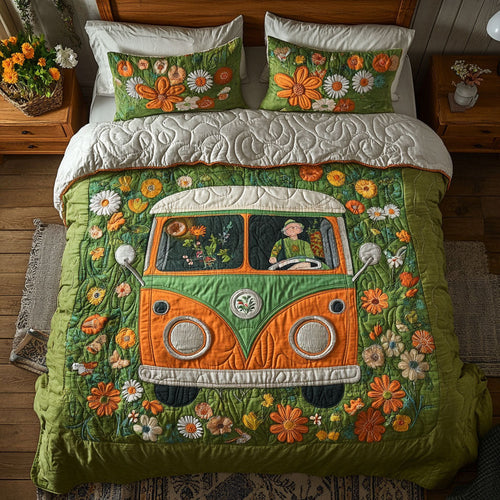Van In Flower WY1202060CL Quilted Bedding Set