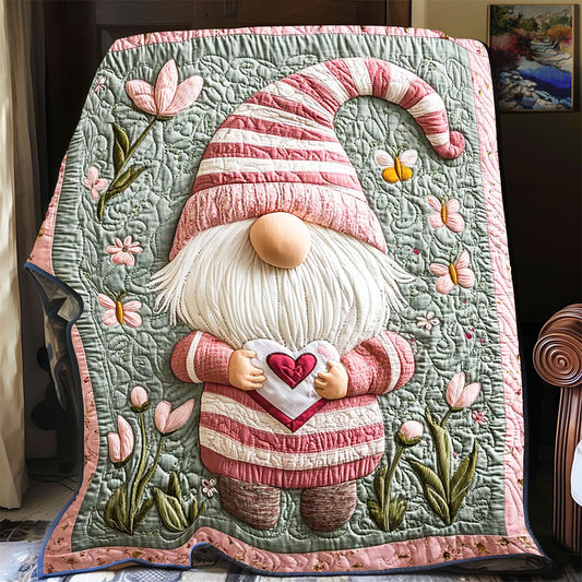 Adorable Valentine Gnome WP0801041CL Quilt Blanket