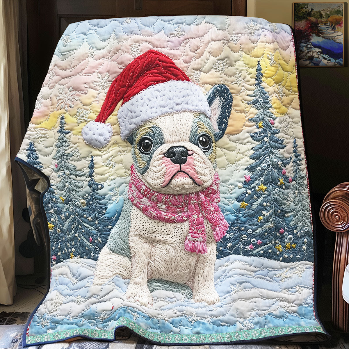Bulldog Winter WX2312007CL Quilt Blanket