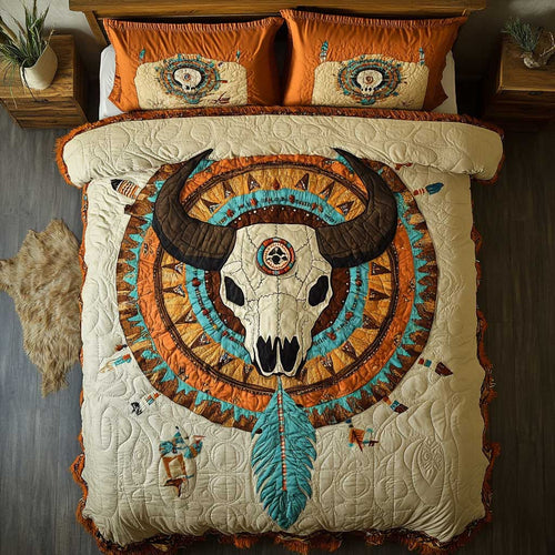 Mystic Buffalo Skull WN1202025CL Quilted Bedding Set