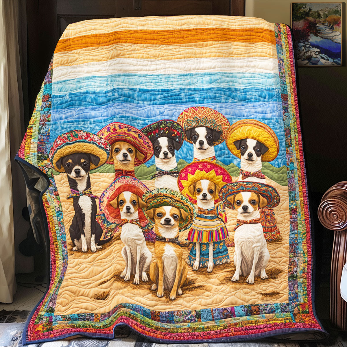 Sombrero Chihuahua WY2611003CL Quilt Blanket
