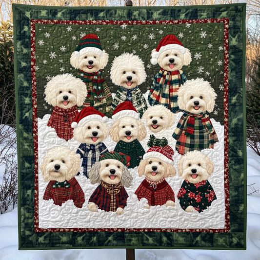 Poodle Christmas YR2312001CL Quilt Blanket