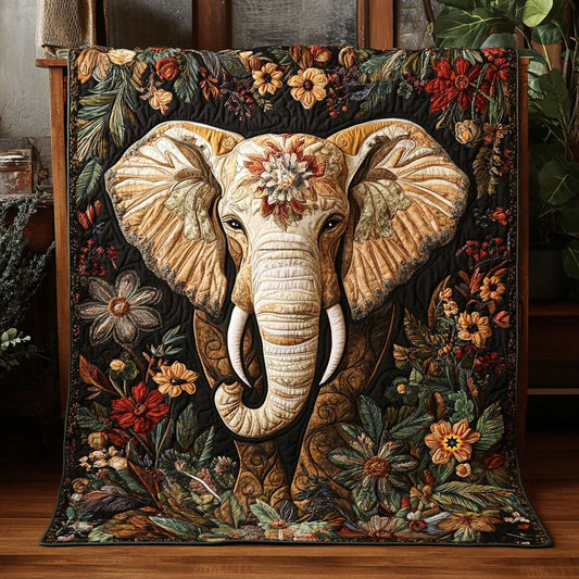 Flower Elephant WJ0911012CL Quilt Blanket