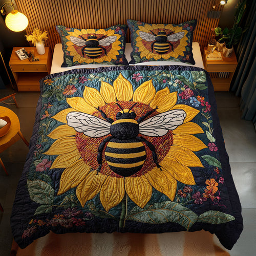 Sunflower Bee WN1202081CL Quilted Bedding Set