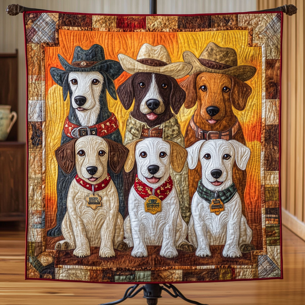 Cowboy Canine Crew WG1601065CL Quilt Blanket