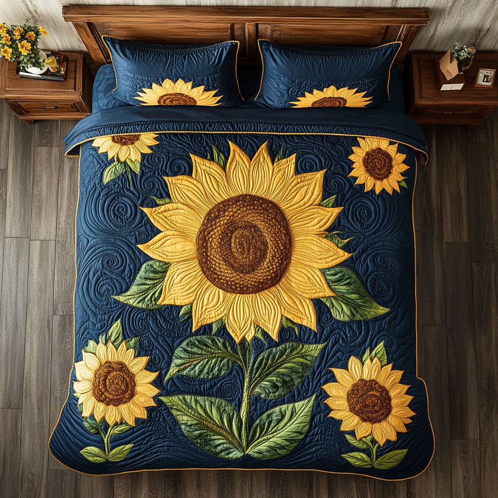 Sunflower Garden WY1402106CL Quilted Bedding Set