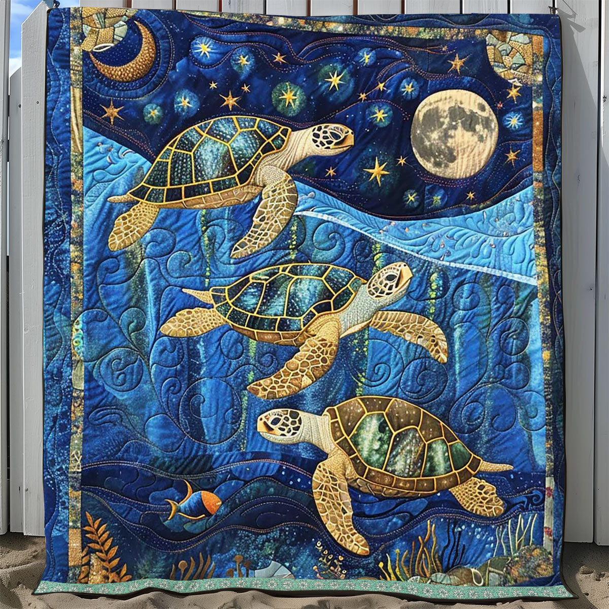 Sea Turtle WJ1309025CL Quilt Blanket