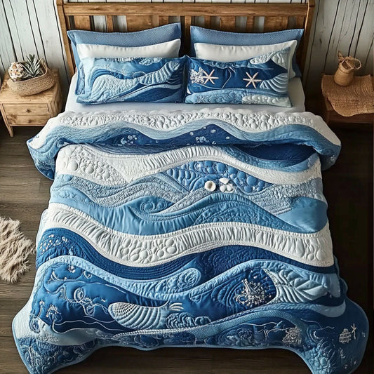 Abstract Ocean WY1402001CL Quilted Bedding Set
