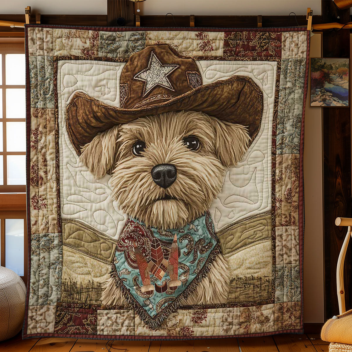 Schnauzer Bandana WN2312006CL Quilt Blanket
