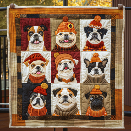 Warm French Bulldogs Delight WG1003012CL Quilt Blanket