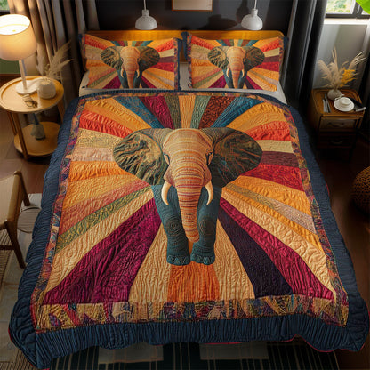 Colorful Elephant WN1002056CL Quilted Bedding Set