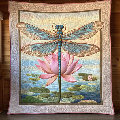 Dragonfly Lotus CW3006011CL Quilt Blanket