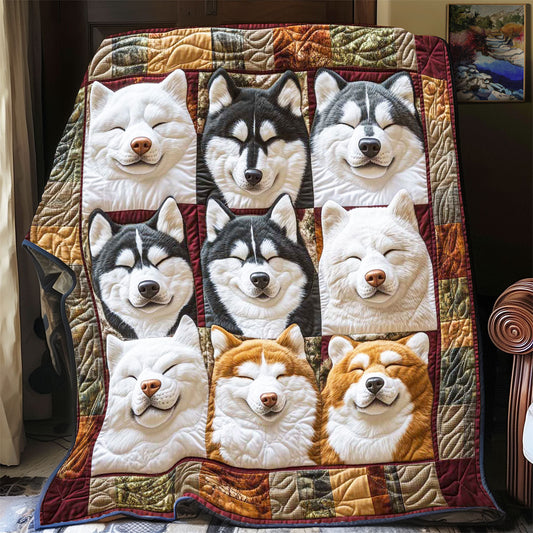 Sleeping Husky Collection WP3012029CL Quilt Blanket