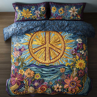 Hippie Peace WN1202041CL Quilted Bedding Set