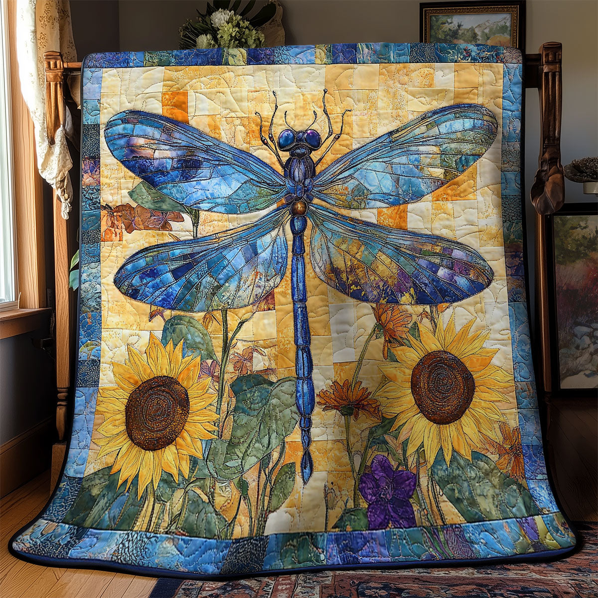 Sunflower And Dragonfly WY0402045CL Quilt Blanket