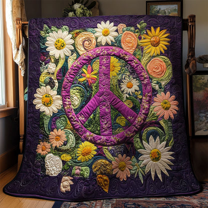 Purple Peace Garden WN2201001CL Quilt Blanket
