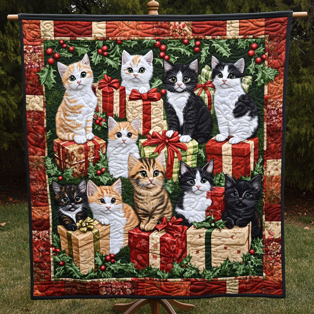 Cat Christmas WT1010001CL Quilt Blanket