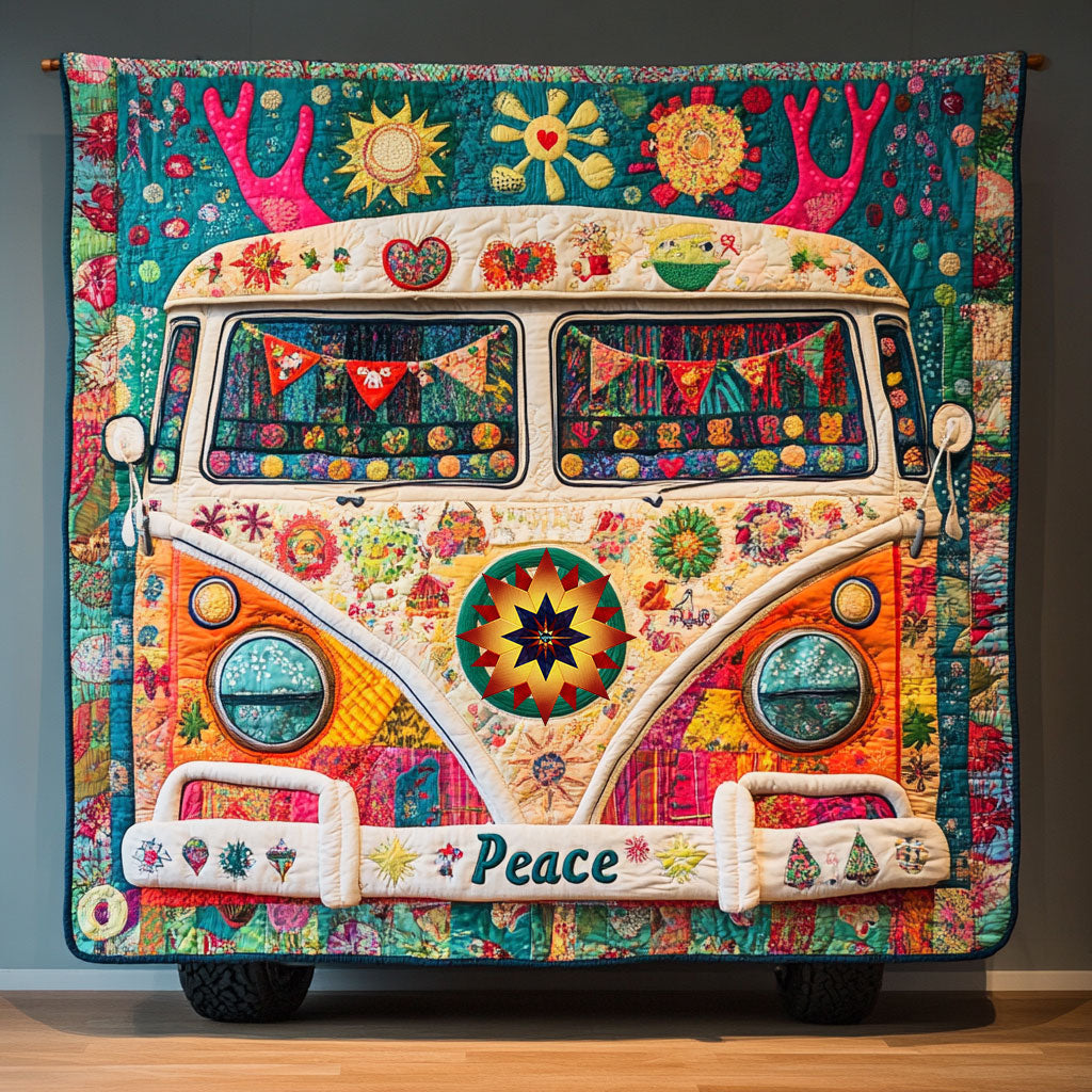 Deer Horn Hippie Van WY3110035CL Quilt Blanket