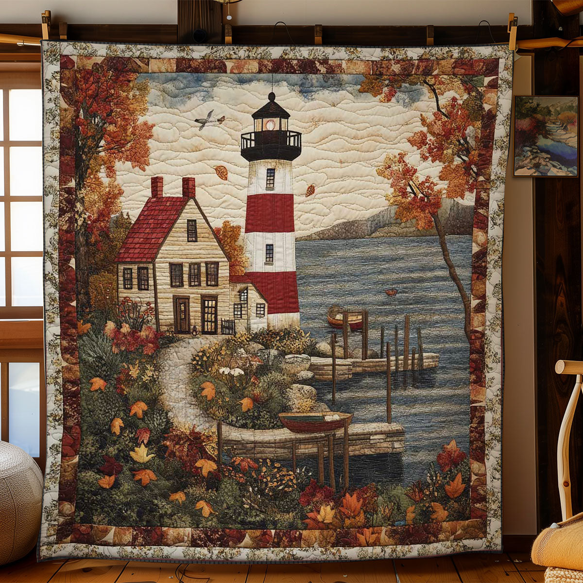 Golden Lighthouse WN0502017CL Quilt Blanket
