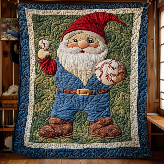Baseball Gnome WX0401003CL Quilt Blanket