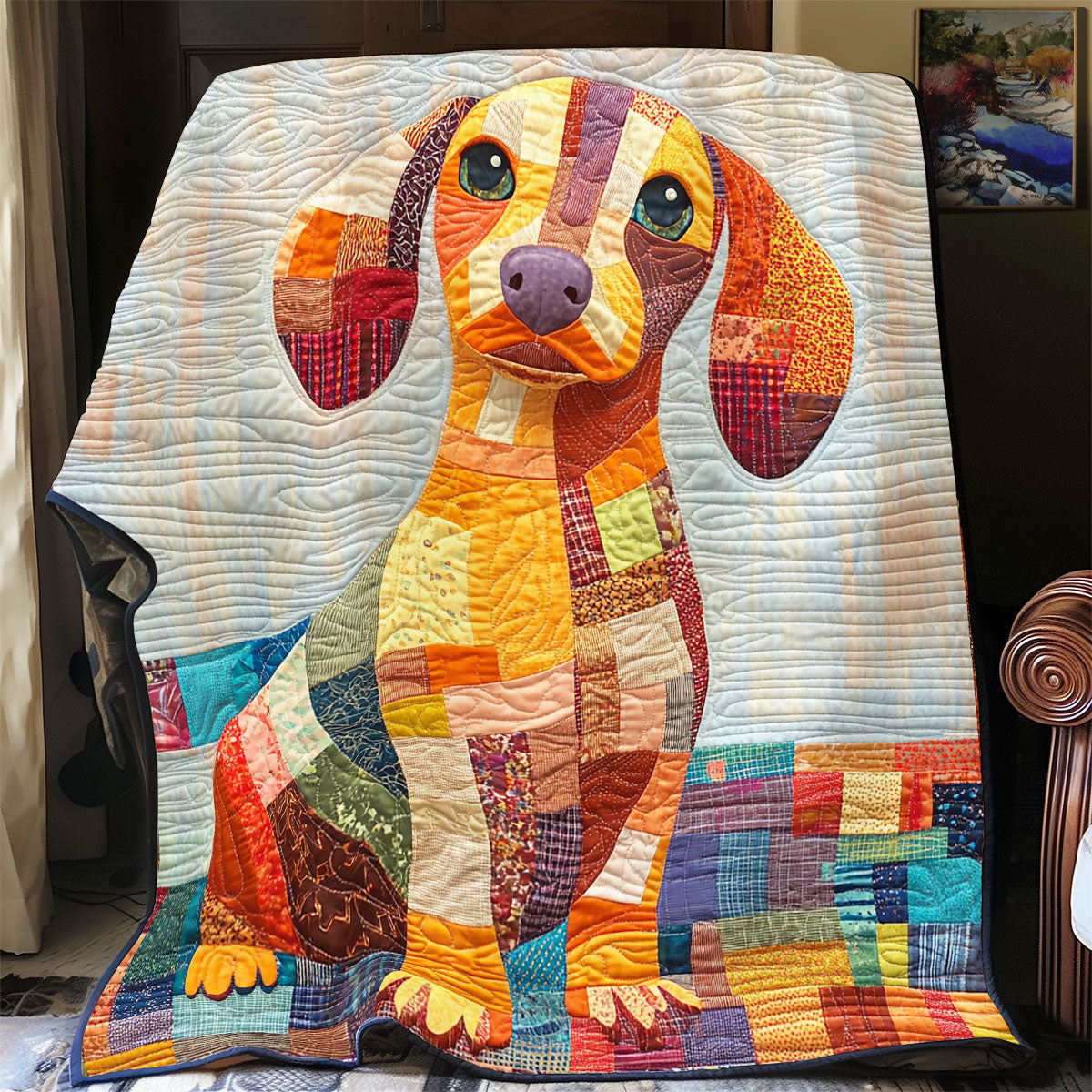 Adorable Dachshund WX2702070CL Quilt Blanket