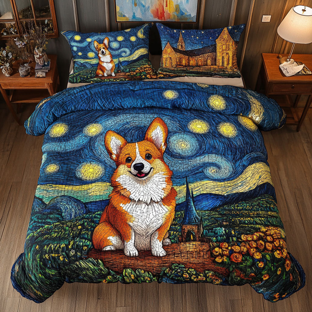 Corgi Happy WT0602004CL Quilted Bedding Set