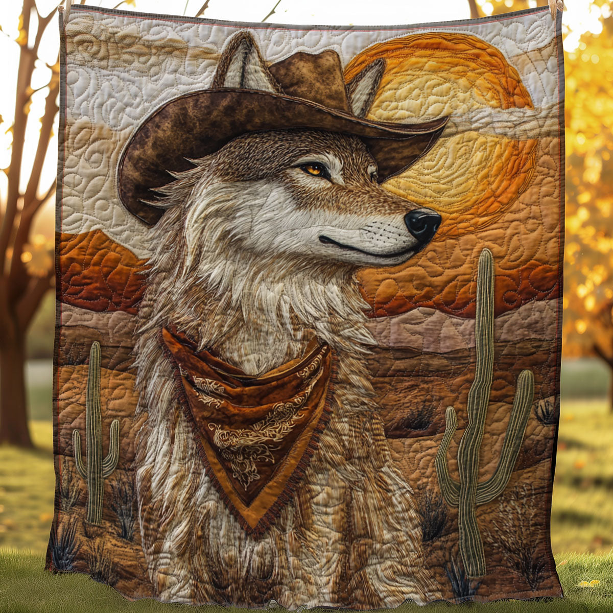 Cowboy Wolf XB0303021CL Quilt Blanket