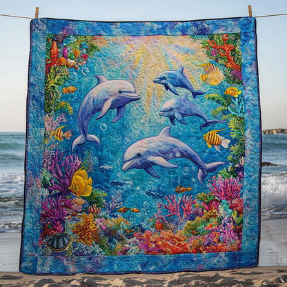 Dolphin Family WY2711004CL Quilt Blanket