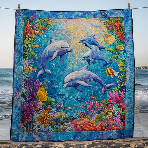 Dolphin Family WY2711004CL Quilt Blanket