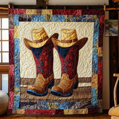 Cowboy Boots And Hat WY1502034CL Quilt Blanket