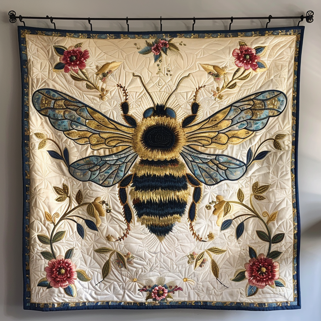 Floral Bee XR1909014CL Quilt Blanket