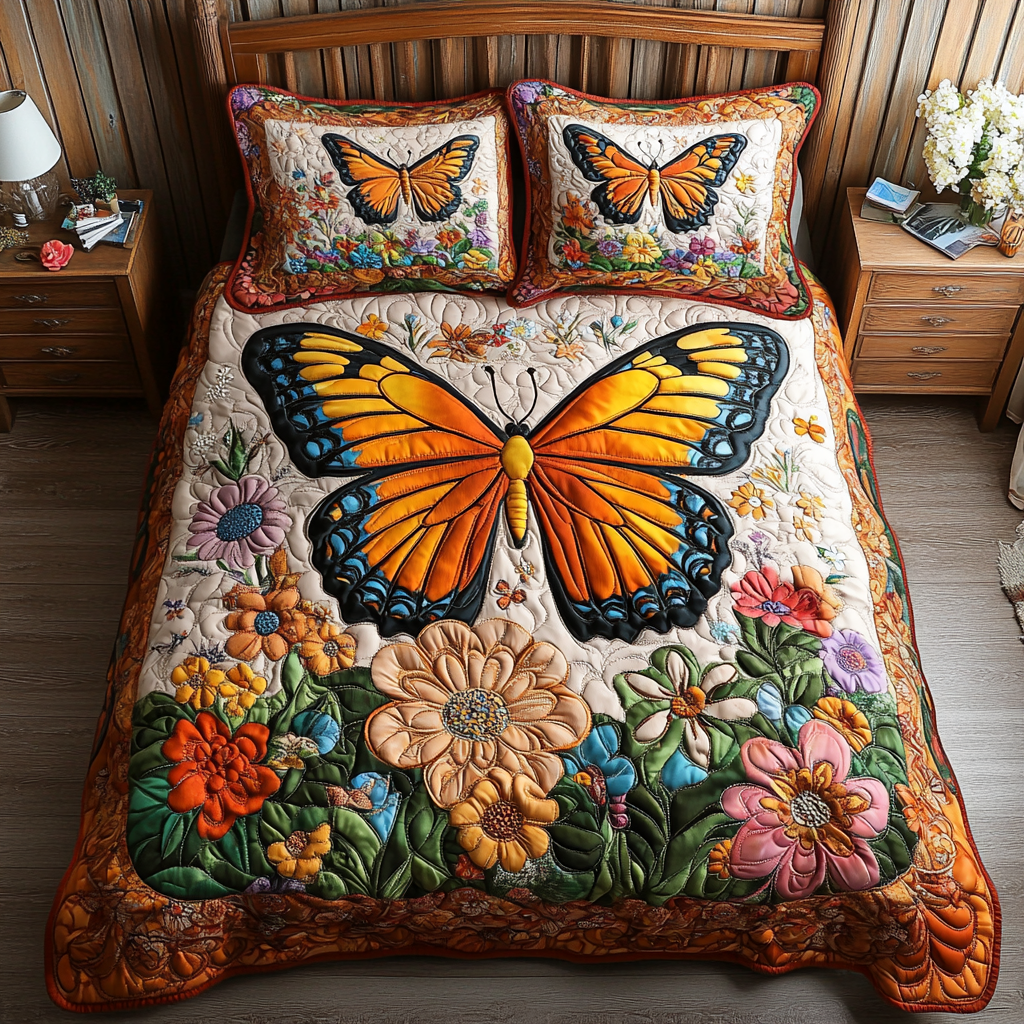 Monarch Garden XR1402002CL Quilted Bedding Set