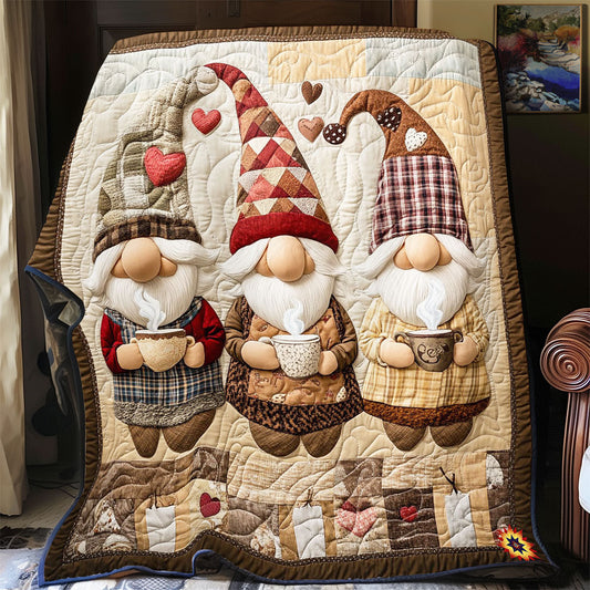 Hot Chocolate Gnome WY2612026CL Quilt Blanket
